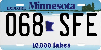 MN license plate 068SFE