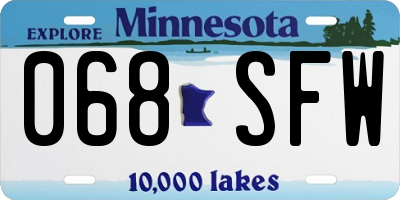 MN license plate 068SFW