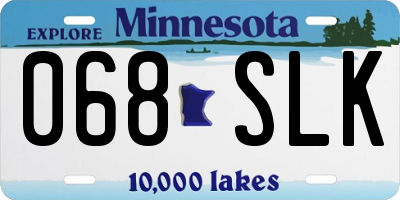 MN license plate 068SLK