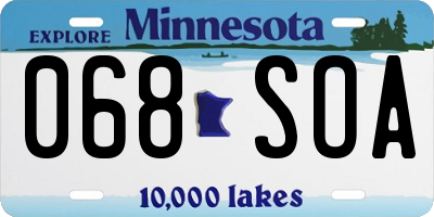 MN license plate 068SOA