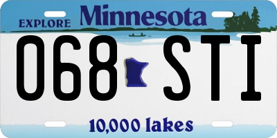 MN license plate 068STI