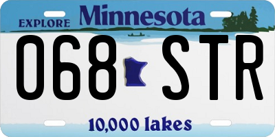 MN license plate 068STR