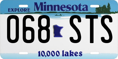 MN license plate 068STS