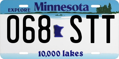 MN license plate 068STT