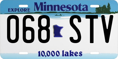 MN license plate 068STV