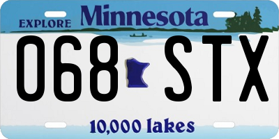 MN license plate 068STX