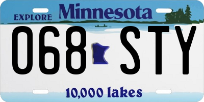 MN license plate 068STY
