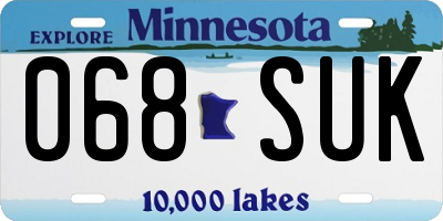 MN license plate 068SUK