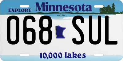 MN license plate 068SUL
