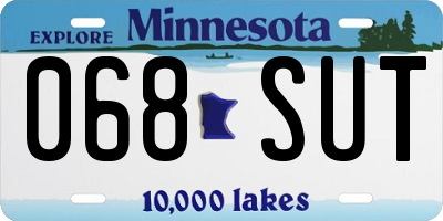 MN license plate 068SUT
