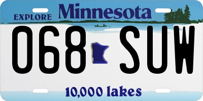 MN license plate 068SUW