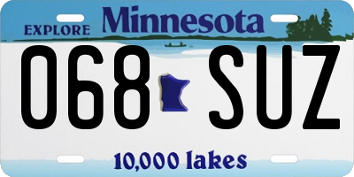 MN license plate 068SUZ