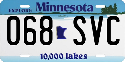 MN license plate 068SVC
