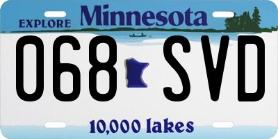 MN license plate 068SVD