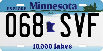 MN license plate 068SVF