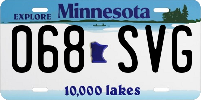 MN license plate 068SVG