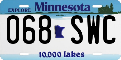 MN license plate 068SWC