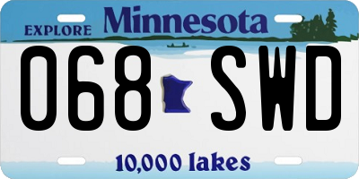 MN license plate 068SWD