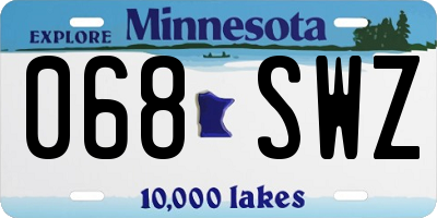 MN license plate 068SWZ