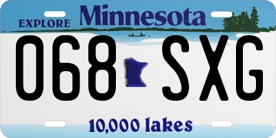 MN license plate 068SXG