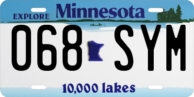 MN license plate 068SYM
