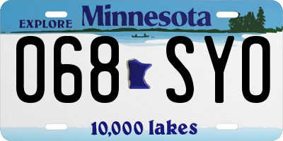 MN license plate 068SYO
