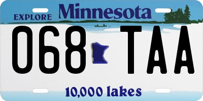 MN license plate 068TAA