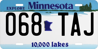 MN license plate 068TAJ