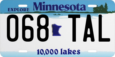 MN license plate 068TAL