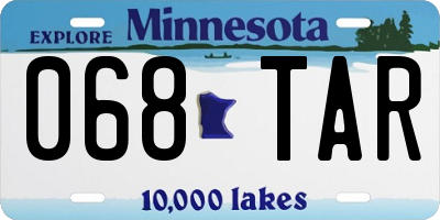 MN license plate 068TAR