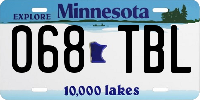 MN license plate 068TBL
