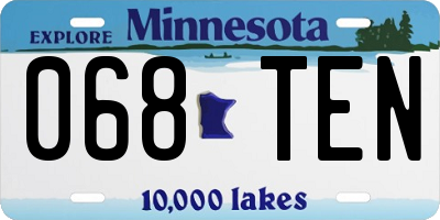MN license plate 068TEN