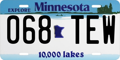 MN license plate 068TEW