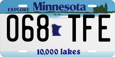 MN license plate 068TFE