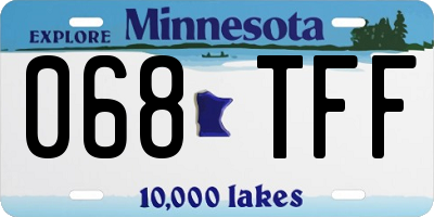 MN license plate 068TFF