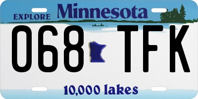 MN license plate 068TFK