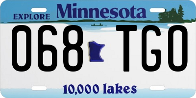 MN license plate 068TGO