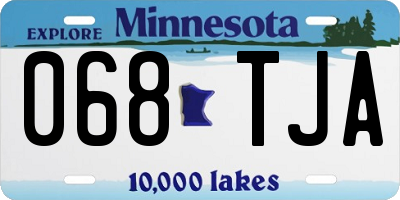 MN license plate 068TJA