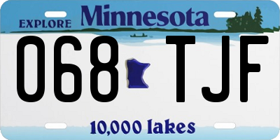 MN license plate 068TJF