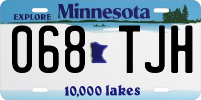 MN license plate 068TJH