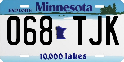 MN license plate 068TJK