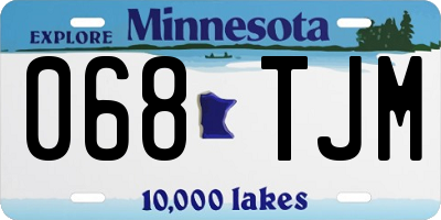 MN license plate 068TJM