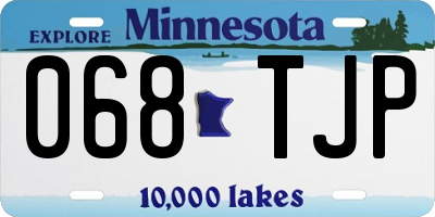 MN license plate 068TJP