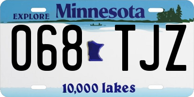 MN license plate 068TJZ