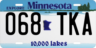 MN license plate 068TKA