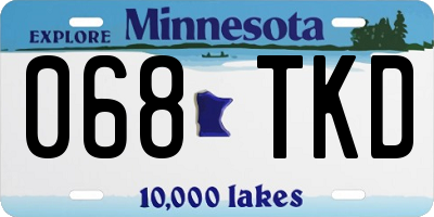 MN license plate 068TKD