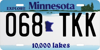 MN license plate 068TKK