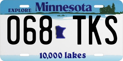 MN license plate 068TKS