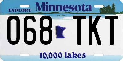 MN license plate 068TKT