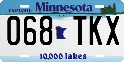 MN license plate 068TKX